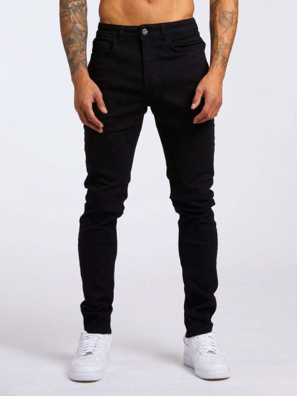 Men's solid slim fit basic skinny jeans - Stormyjay