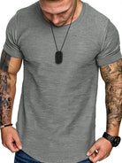 Short-sleeved T-shirt bamboo cotton solid color round neck T-shirt men's bottoming shirt - Stormyjay