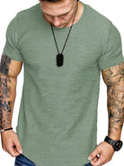 Short-sleeved T-shirt bamboo cotton solid color round neck T-shirt men's bottoming shirt - Stormyjay