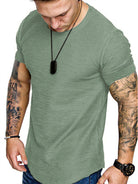 Short-sleeved T-shirt bamboo cotton solid color round neck T-shirt men's bottoming shirt - Stormyjay