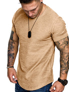 Short-sleeved T-shirt bamboo cotton solid color round neck T-shirt men's bottoming shirt - Stormyjay