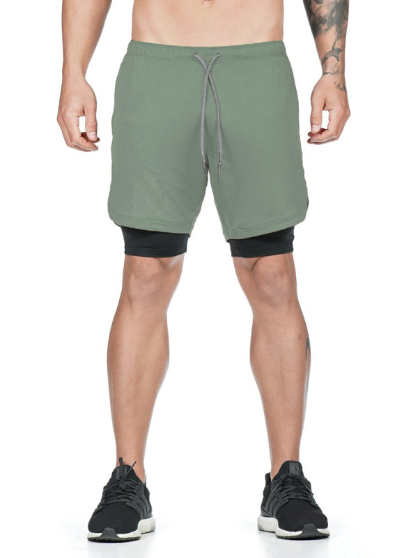 Tide brand new summer sports casual shorts men's fake two-piece five-point pants - Stormyjay