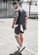 Tide brand new summer sports casual shorts men's fake two-piece five-point pants - Stormyjay