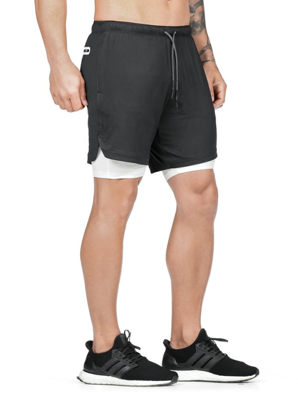 Tide brand new summer sports casual shorts men's fake two-piece five-point pants - Stormyjay