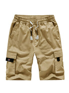 Men's Solid Color Casual Multi-Pocket Cargo Shorts - Stormyjay