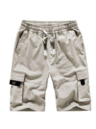 Men's Solid Color Casual Multi-Pocket Cargo Shorts - Stormyjay