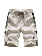 Men's Camouflage Print Panel Multi Cargo Shorts - Stormyjay