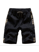 Men's Camouflage Print Panel Multi Cargo Shorts - Stormyjay