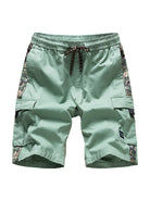 Men's Camouflage Print Panel Multi Cargo Shorts - Stormyjay