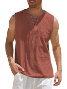 Men's Woven Tie Stand Collar Pullover Vest - Stormyjay