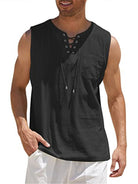 Men's Woven Tie Stand Collar Pullover Vest - Stormyjay