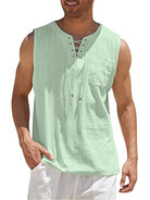 Men's Woven Tie Stand Collar Pullover Vest - Stormyjay