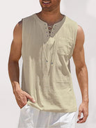 Men's Woven Tie Stand Collar Pullover Vest - Stormyjay