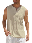 Men's Woven Tie Stand Collar Pullover Vest - Stormyjay