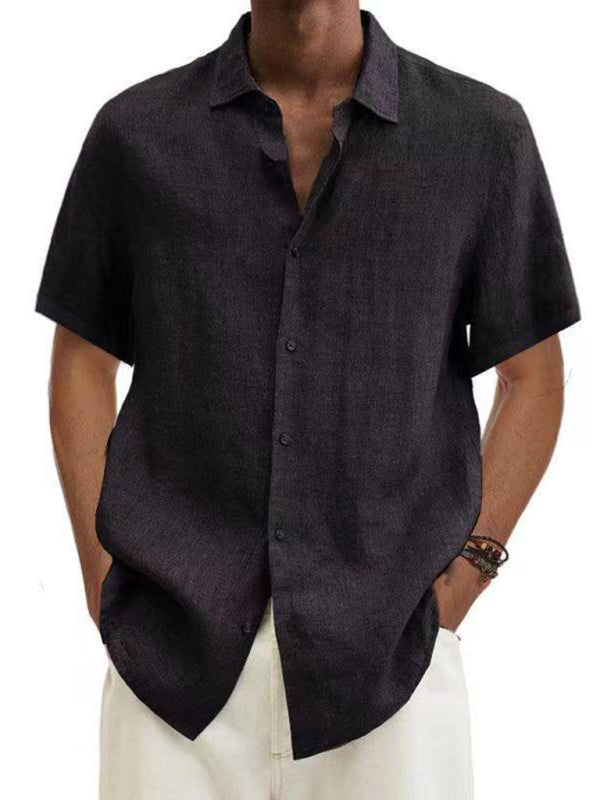 Men's Woven Casual Short Sleeve Shirt - Stormyjay