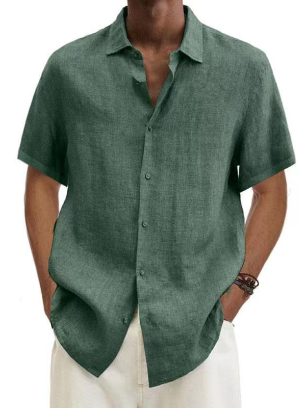 Men's Woven Casual Short Sleeve Shirt - Stormyjay