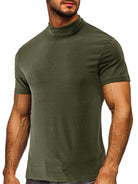 Men's turtleneck all-match bottoming short-sleeved t-shirt - Stormyjay