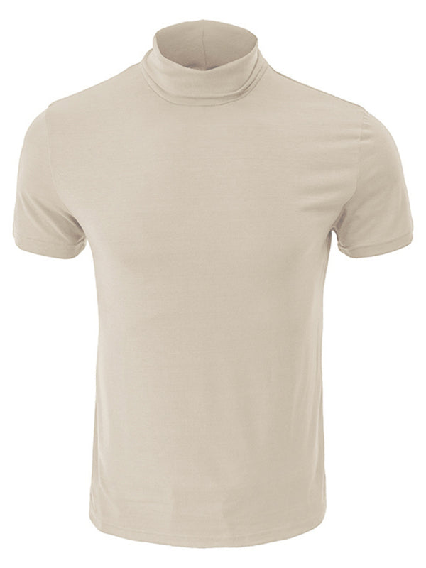 Men's turtleneck all-match bottoming short-sleeved t-shirt - Stormyjay