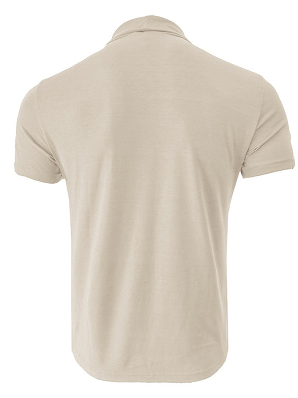 Men's turtleneck all-match bottoming short-sleeved t-shirt - Stormyjay