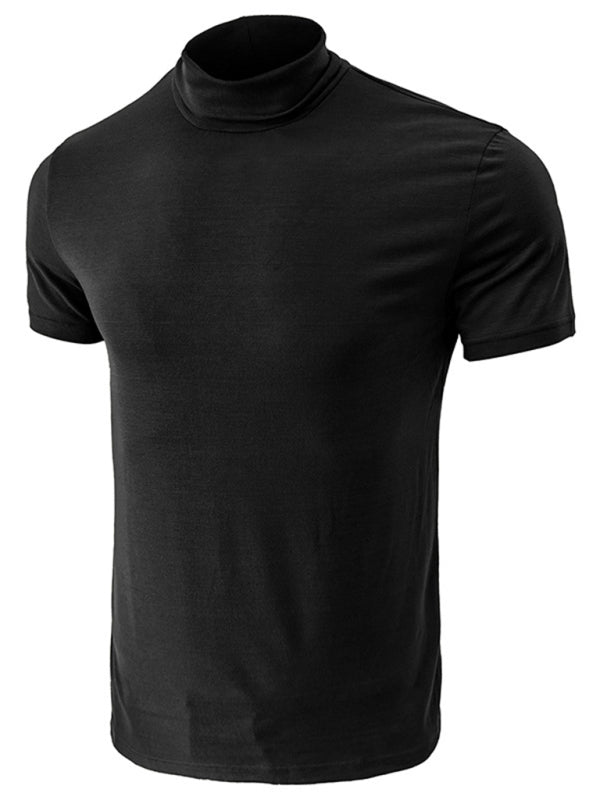 Men's turtleneck all-match bottoming short-sleeved t-shirt - Stormyjay