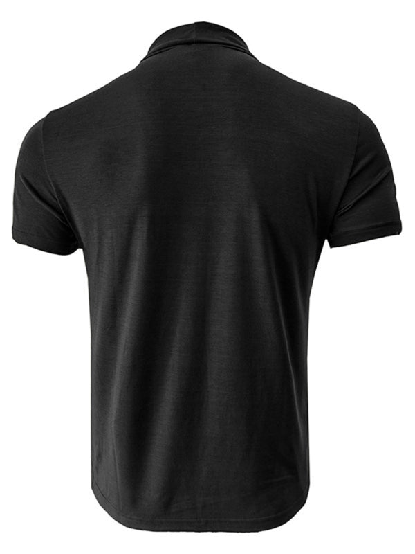 Men's turtleneck all-match bottoming short-sleeved t-shirt - Stormyjay