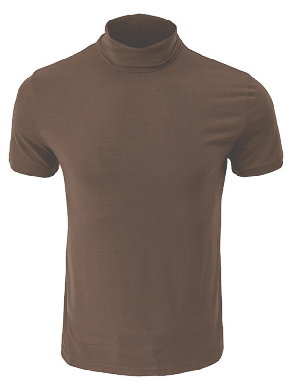 Men's turtleneck all-match bottoming short-sleeved t-shirt - Stormyjay