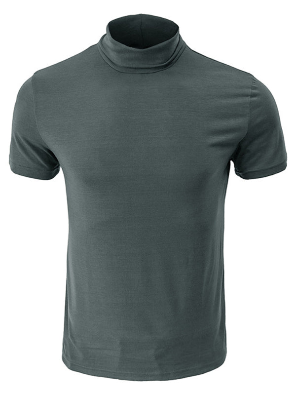 Men's turtleneck all-match bottoming short-sleeved t-shirt - Stormyjay