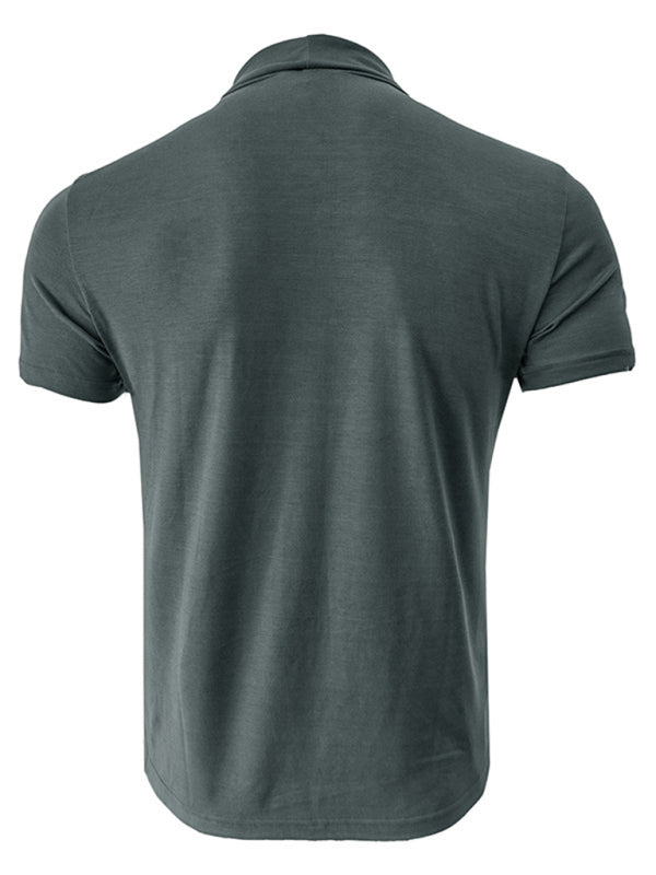 Men's turtleneck all-match bottoming short-sleeved t-shirt - Stormyjay