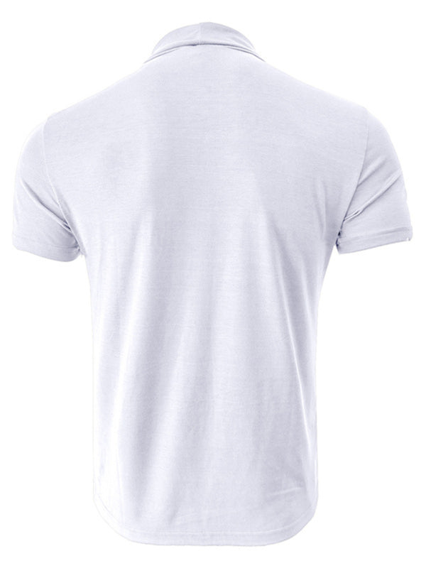 Men's turtleneck all-match bottoming short-sleeved t-shirt - Stormyjay