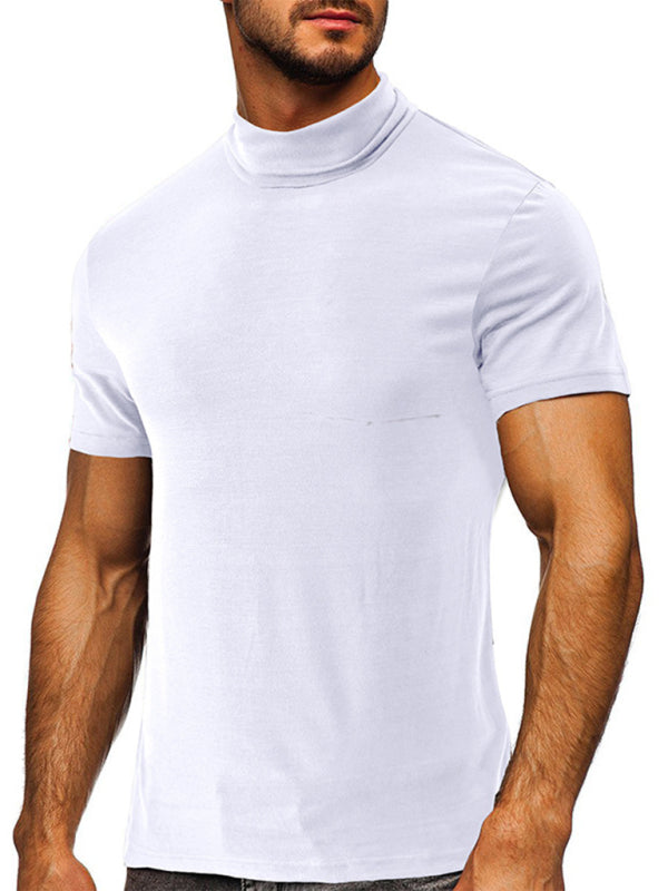 Men's turtleneck all-match bottoming short-sleeved t-shirt - Stormyjay