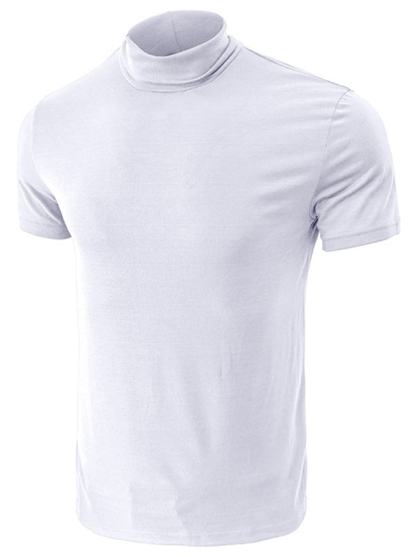 Men's turtleneck all-match bottoming short-sleeved t-shirt - Stormyjay