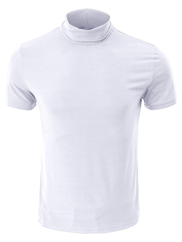 Men's turtleneck all-match bottoming short-sleeved t-shirt - Stormyjay