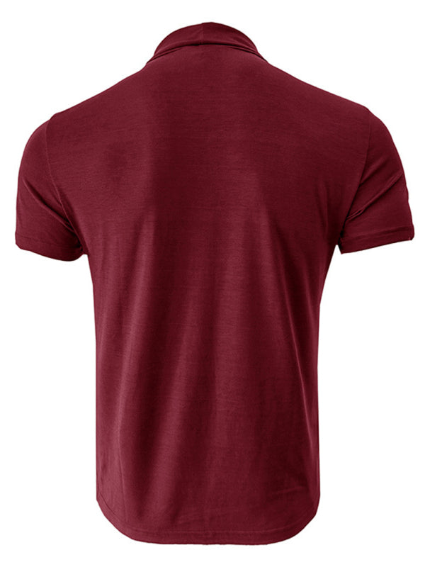 Men's turtleneck all-match bottoming short-sleeved t-shirt - Stormyjay