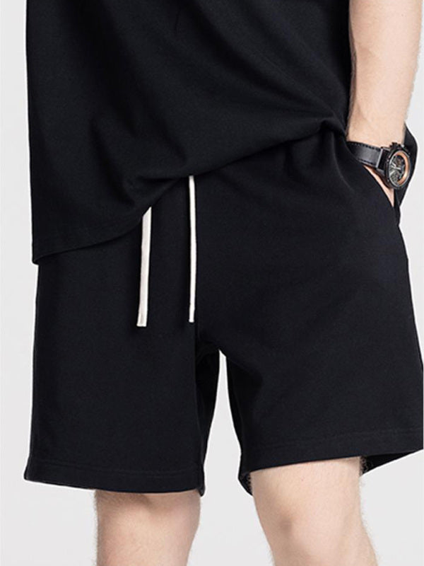 Men's solid color loose casual sports shorts - Stormyjay