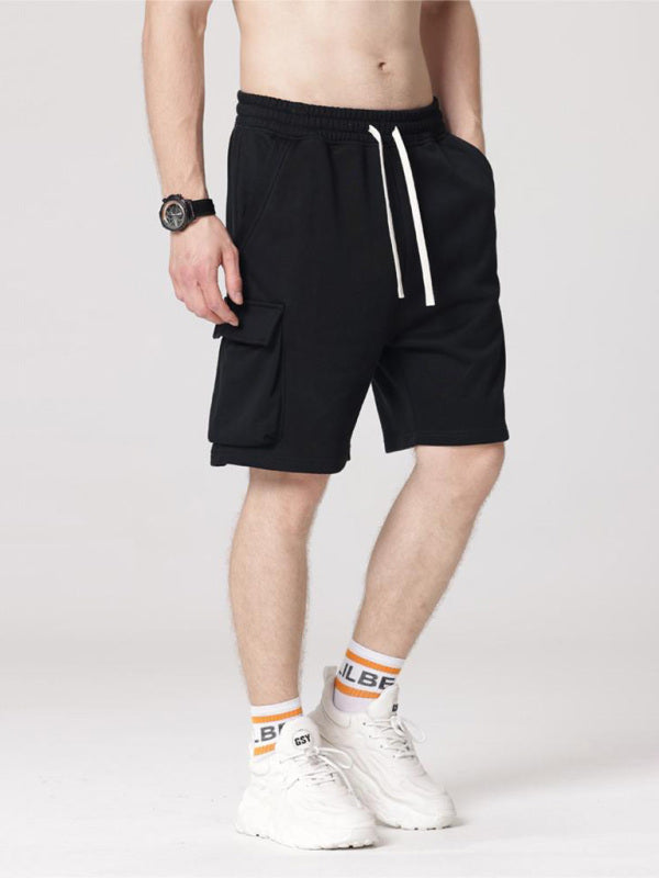 Men's Contrasting Color Stitching Woven Casual Shorts - Stormyjay