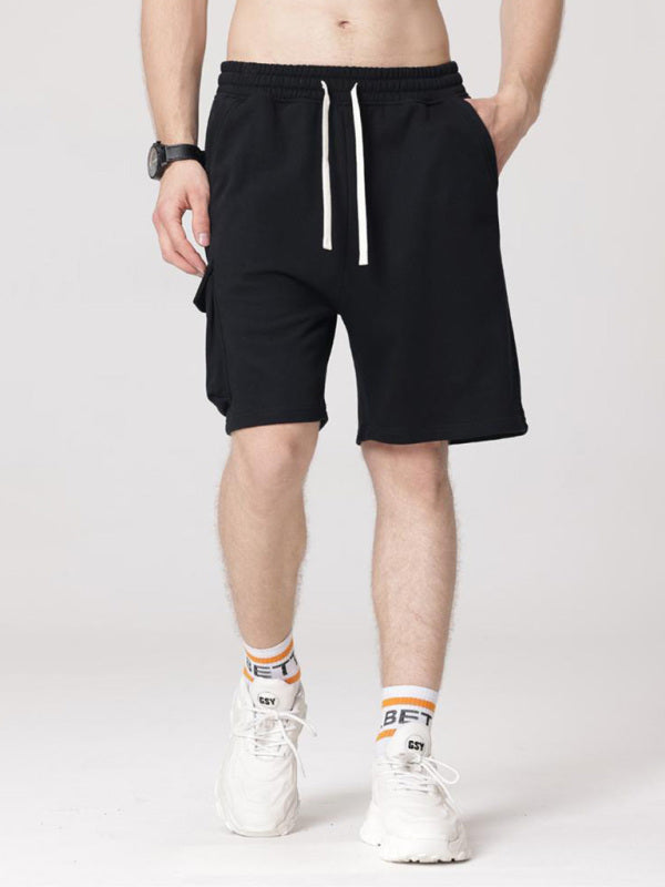 Men's Contrasting Color Stitching Woven Casual Shorts - Stormyjay