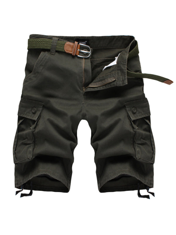 Straight Leg Cropped Pants Men's Loose Casual Pants Outdoor Sports Cargo Shorts (Without Belt) - Stormyjay