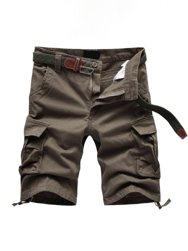 Straight Leg Cropped Pants Men's Loose Casual Pants Outdoor Sports Cargo Shorts (Without Belt) - Stormyjay