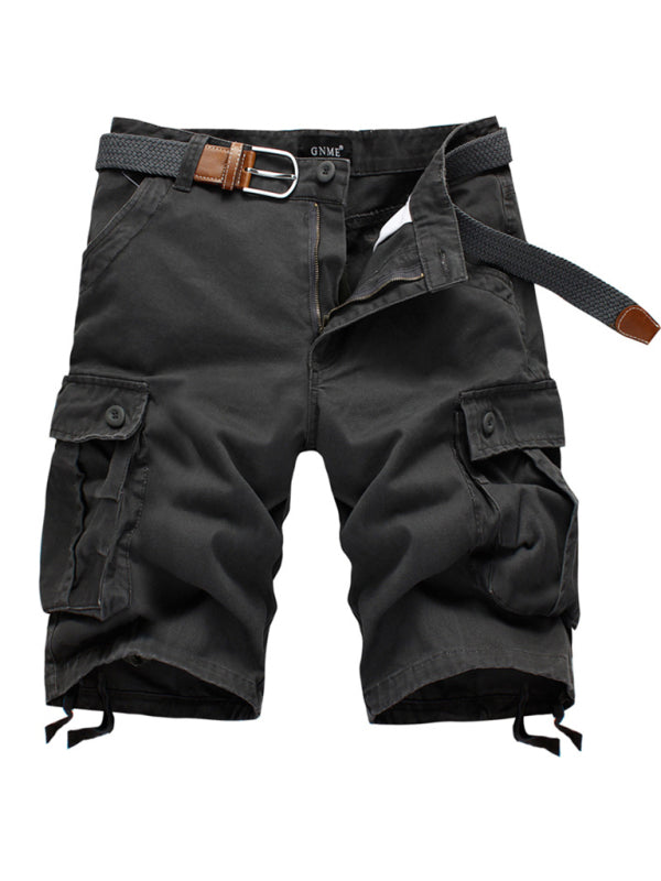 Straight Leg Cropped Pants Men's Loose Casual Pants Outdoor Sports Cargo Shorts (Without Belt) - Stormyjay