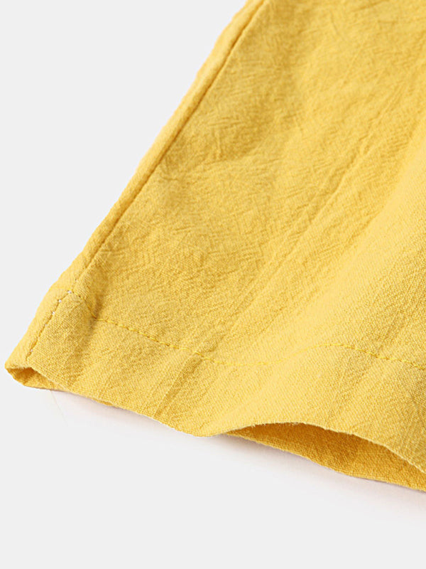 Casual Pants Men's Cotton Linen Beach Pants Korean Style Solid Color Linen Pants - Stormyjay