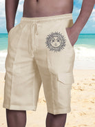 Linen Shorts Multi Pocket Tether Men's Beach Cargo Pants - Stormyjay