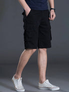 New Thin Workwear Shorts Solid Color Loose Multi-Pocket Straight Casual Pants - Stormyjay