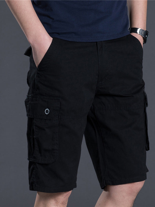 New Thin Workwear Shorts Solid Color Loose Multi-Pocket Straight Casual Pants - Stormyjay