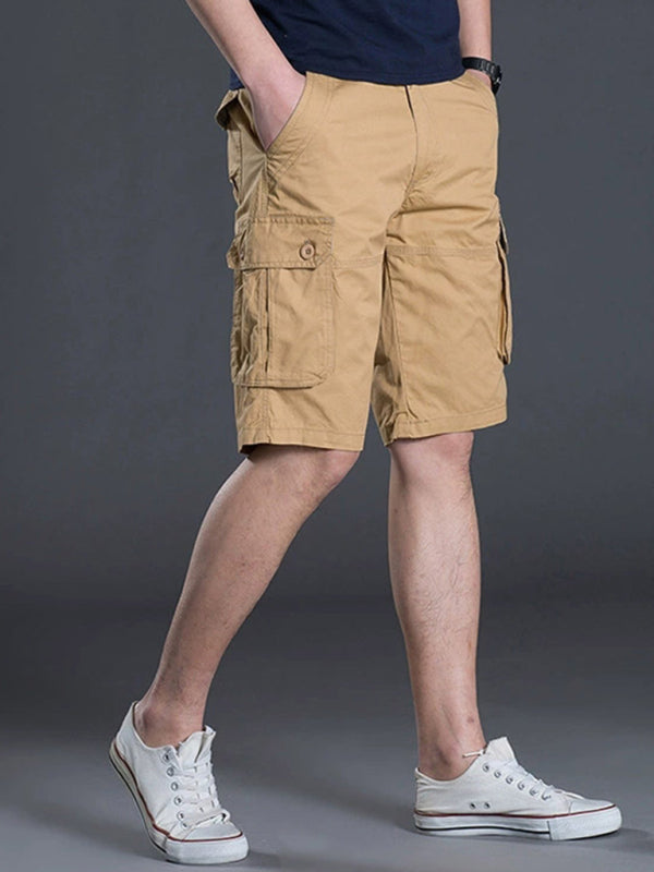 New Thin Workwear Shorts Solid Color Loose Multi-Pocket Straight Casual Pants - Stormyjay