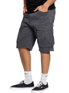 Men's Solid Color Multi-Pocket Casual Cargo Shorts - Stormyjay