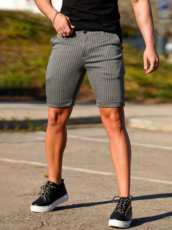 men's skinny plaid plus size casual shorts - Stormyjay