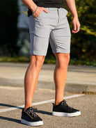 men's skinny plaid plus size casual shorts - Stormyjay