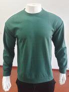 New men's solid color waffle all-match thin round neck long-sleeved sweater - Stormyjay