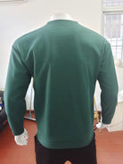 New men's solid color waffle all-match thin round neck long-sleeved sweater - Stormyjay