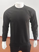 New men's solid color waffle all-match thin round neck long-sleeved sweater - Stormyjay